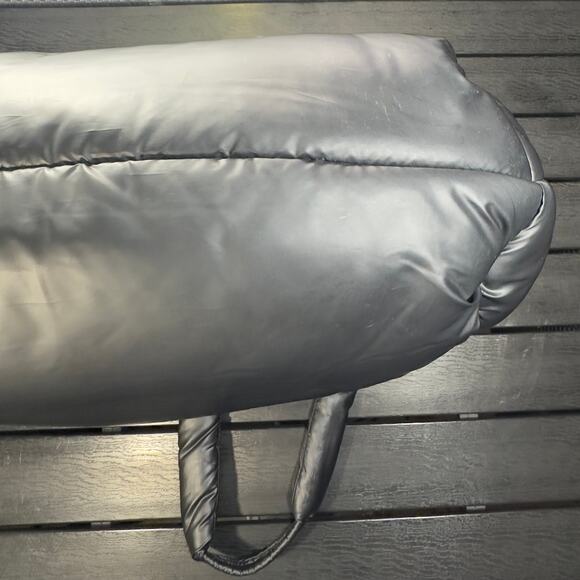 Black Quilted Puffer Tote Bag Puffy Shoulder Purse Y2K Streetwear Designer Look - Picture 3 of 15